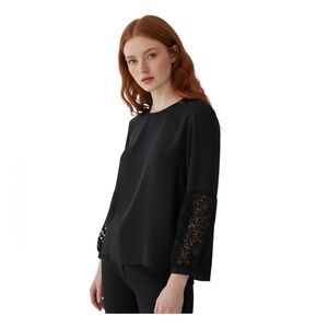 Apt. 9 Black Lace Accent Blouse